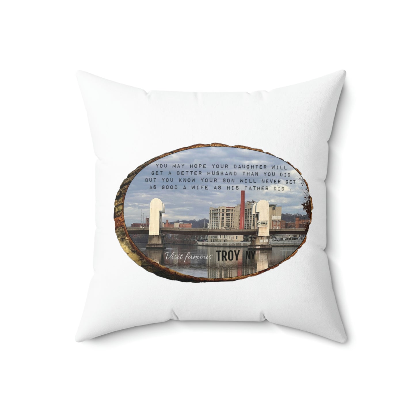 Double wit souvenir Spun Polyester Square Pillow