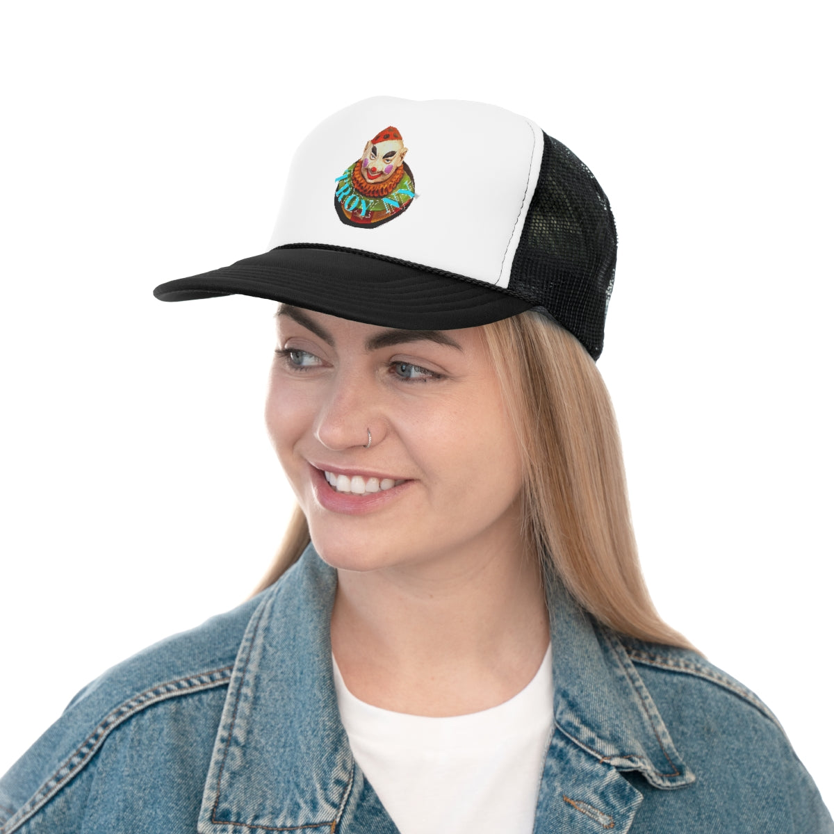 Creepster clown trucker hat