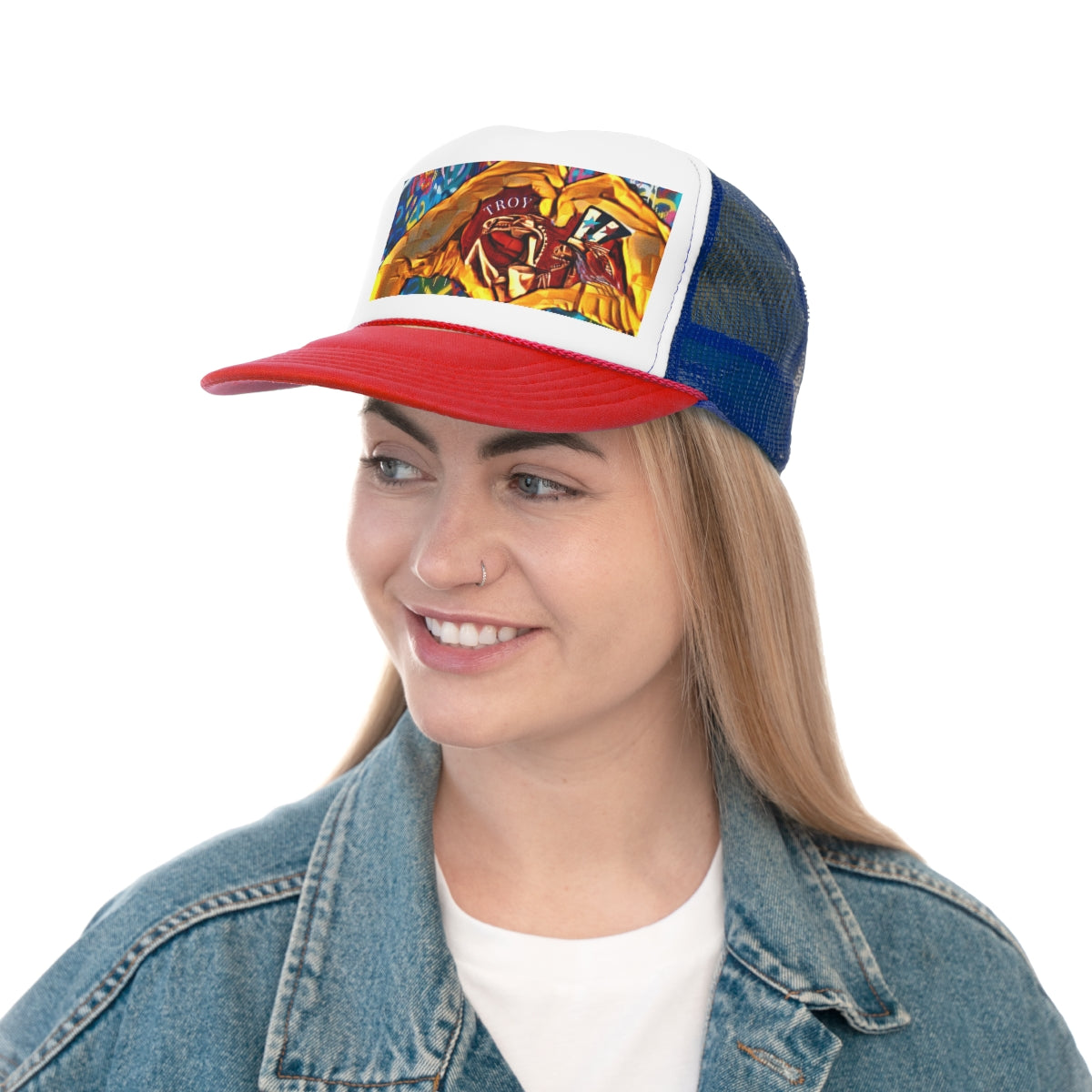 Uncle Sam and his skeleton horse trucker cap