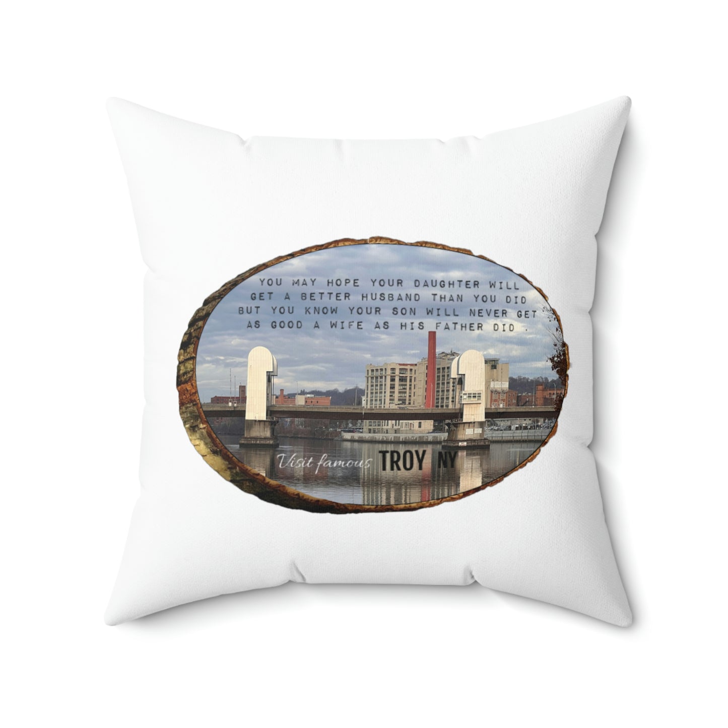 Double wit souvenir Spun Polyester Square Pillow