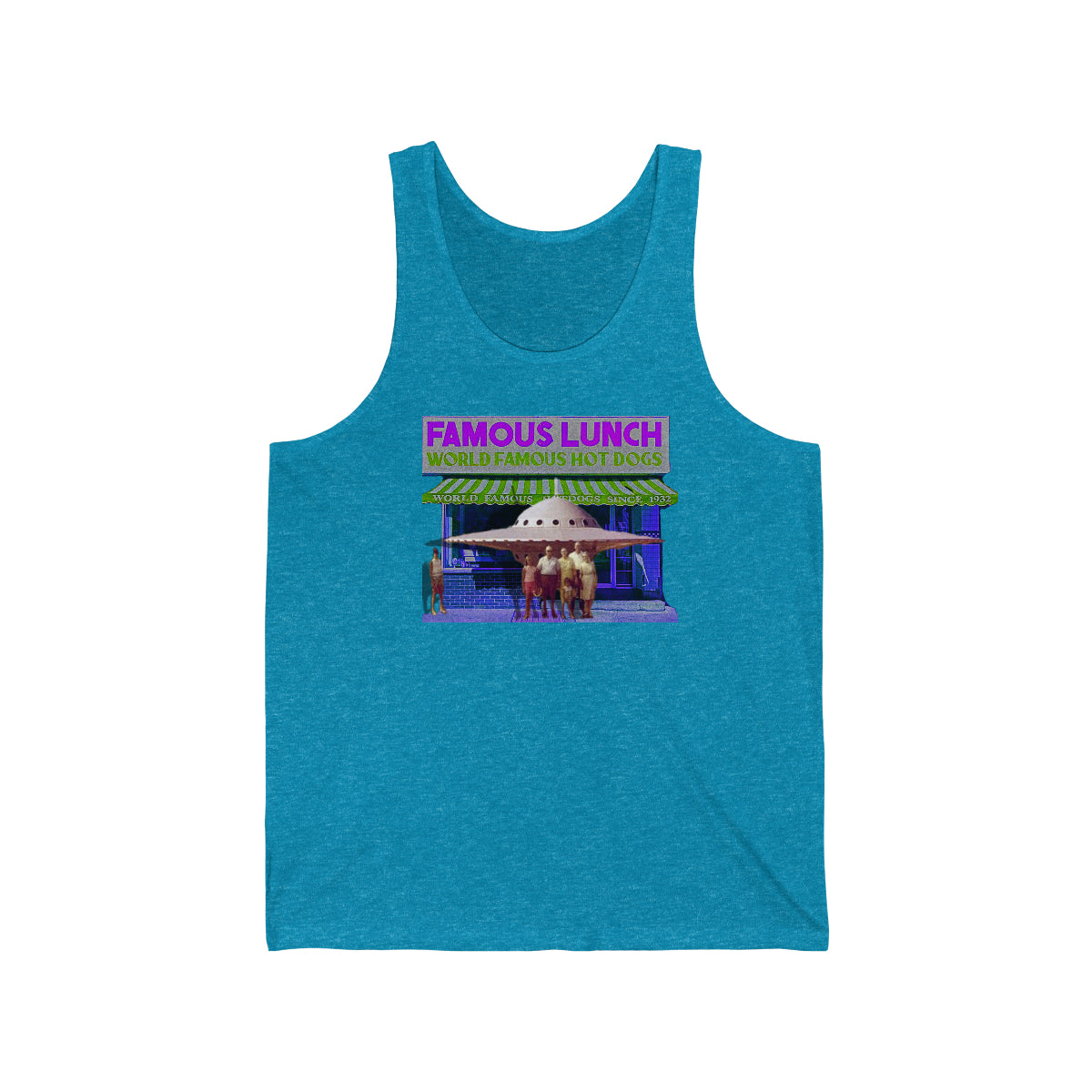 Famous lunch spaceship Unisex Jersey Tank