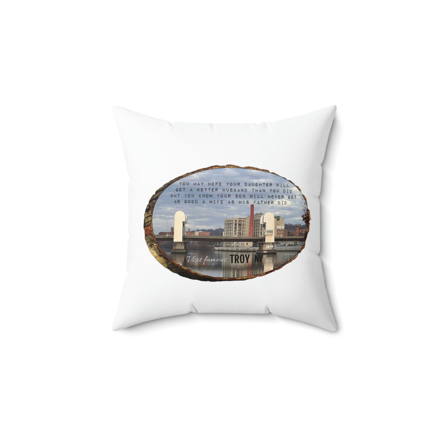 Double wit souvenir Spun Polyester Square Pillow