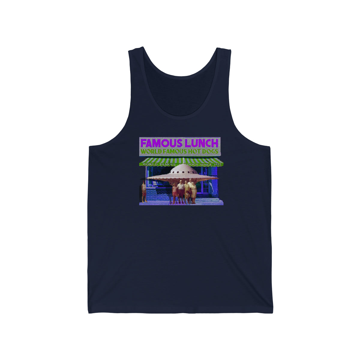 Famous lunch spaceship Unisex Jersey Tank