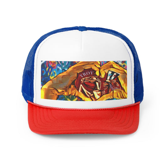 Uncle Sam and his skeleton horse trucker cap